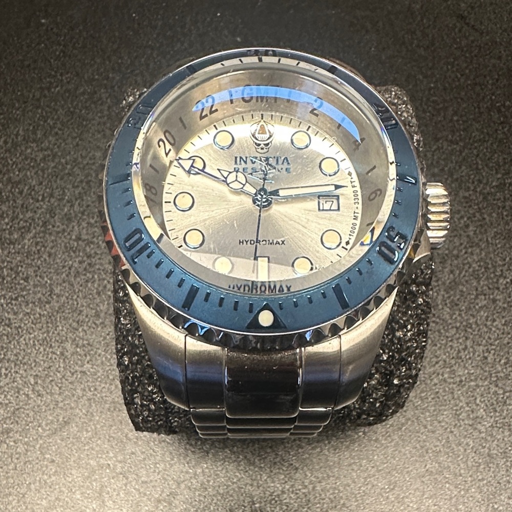 Invicta Hydromax Reserve Silver and Blue 52MM Watch